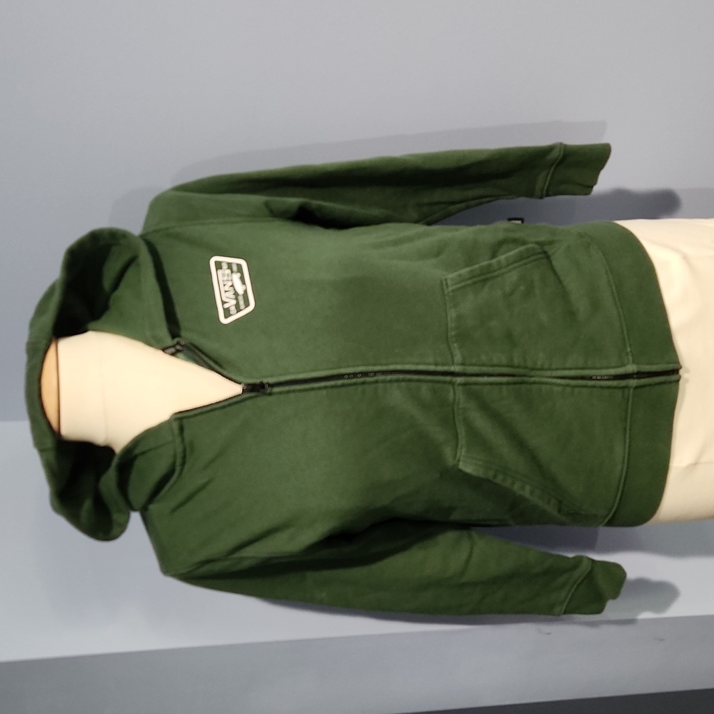 Vans green 3/4 sleeve zip up hoodie size small